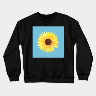 Sunflower Watercolor Illustration with a light blue background Crewneck Sweatshirt